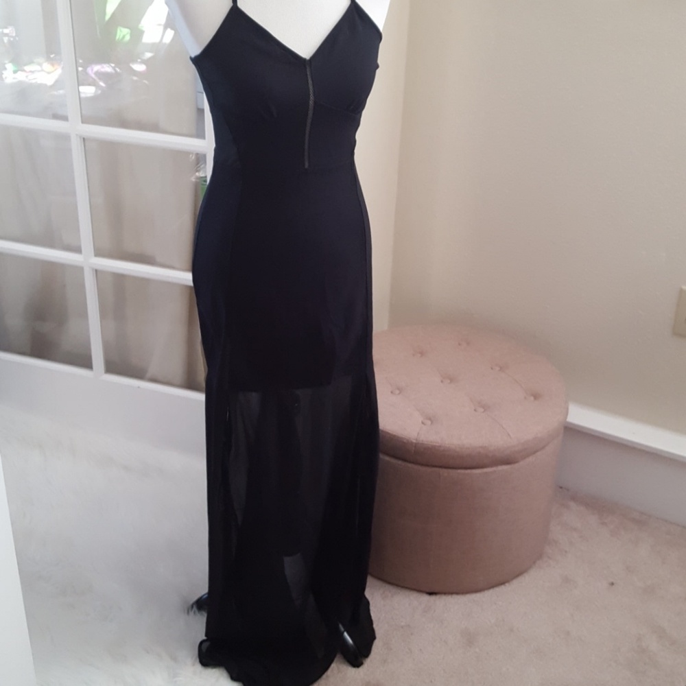 French Connection Sheer Skirt Maxi Dress, Mesh - Picture 3 of 8